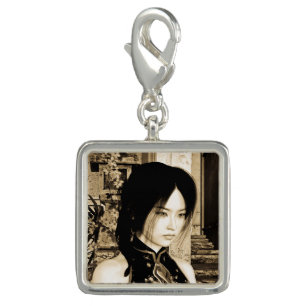 Vintage Asian Woman Portrait Art Charm