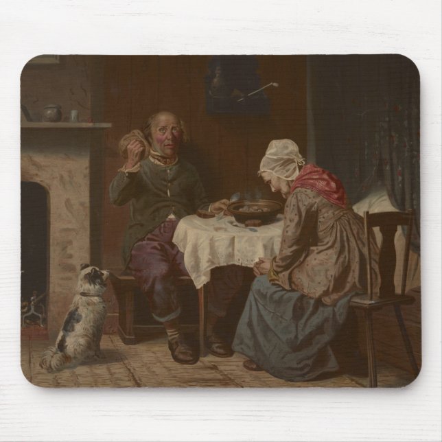 Vintage Asking a Blessing Lithograph Mouse Pad (Front)