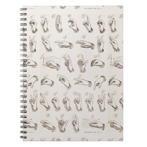 Vintage ASL Sign Language Christmas Gift Notebook