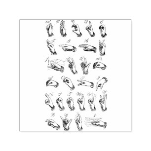 Vintage ASL Sign Language Christmas Gift Self-inking Stamp