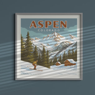 Vintage Aspen Colorado Poster