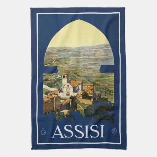 Vintage Assisi Italy hand towel