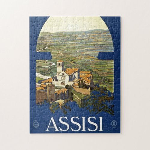 Vintage Assisi Italy Travel Tourism Advertisement Jigsaw Puzzle
