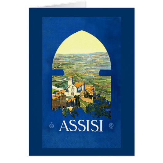 Vintage Assisi Travel Poster Cards, Postcards (Front)