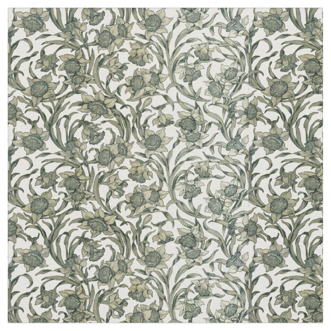 Vintage Associated Artists Floral Pattern Fabric (Close Up)