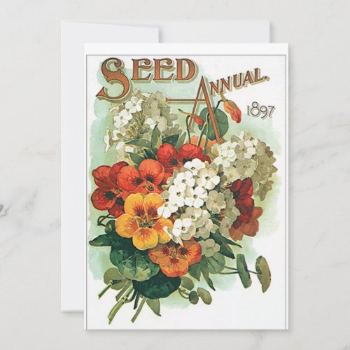 Vintage Assorted Flowers Seed Packet Invitation