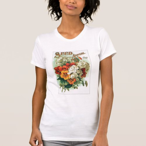 Vintage Assorted Flowers Seed Packet T_Shirt