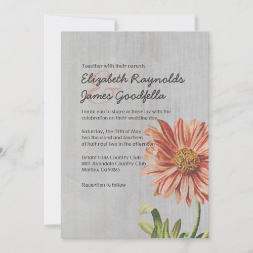 Vintage Aster Wedding Invitations