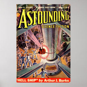 Vintage Astounding Science Fiction Futuristic Tech Poster