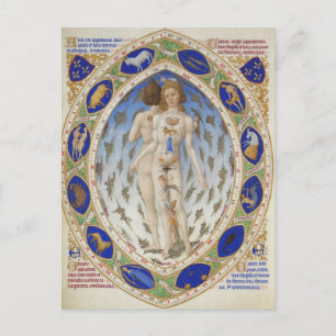 Vintage Astrological Calender Greeting Holiday Postcard