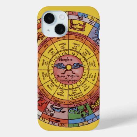 Vintage Astrology, Antique Celestial Zodiac Wheel Iphone 15 Case