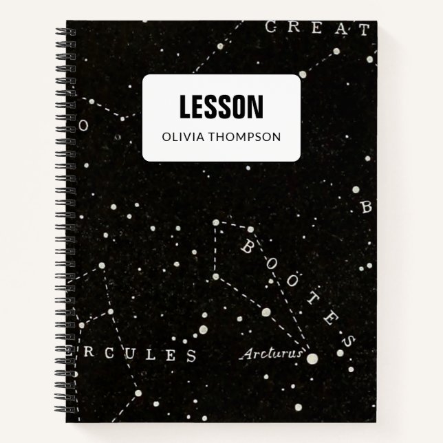 Vintage Astrology Personalized Lesson Composition  Notebook (Front)
