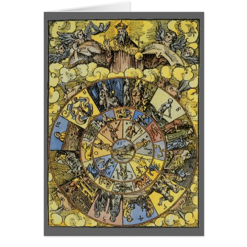 Vintage Astrology Renaissance Zodiac Wheel 1555