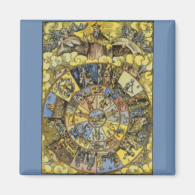 Vintage Astrology, Renaissance Zodiac Wheel, 1555 Magnet | Zazzle