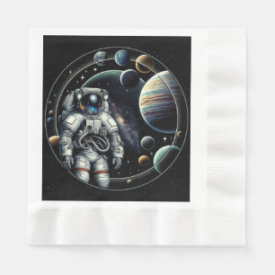 Vintage Astronaut and Planets Napkins
