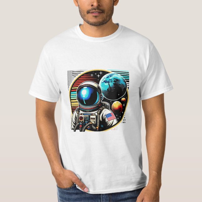 Vintage Astronaut | Explore the Cosmos in Shirt (Front)