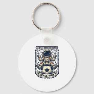 Vintage Astronaut Soccer Peace Sign Shirt Design_1 Keychain