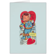 Vintage Astronaut Valentine's Day Card at Zazzle