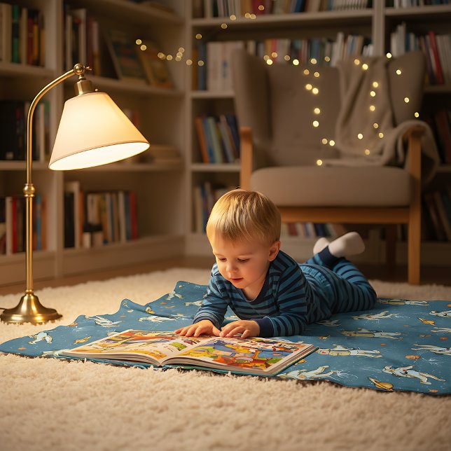 Vintage Astronauts Fleece Blanket (Creator Uploaded)