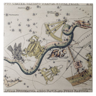 Vintage Astronomical Map Ceramic Tile