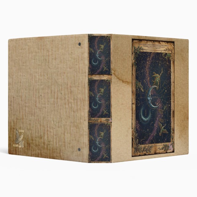 Vintage Astronomical Star Chart Celestial 3 Ring Binder (Background)