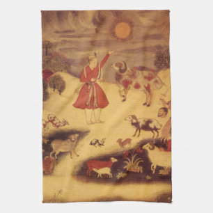 Vintage Astronomy, Antique Asian Celestial Art Kitchen Towel