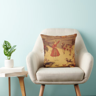Vintage Astronomy, Antique Asian Celestial Art Throw Pillow