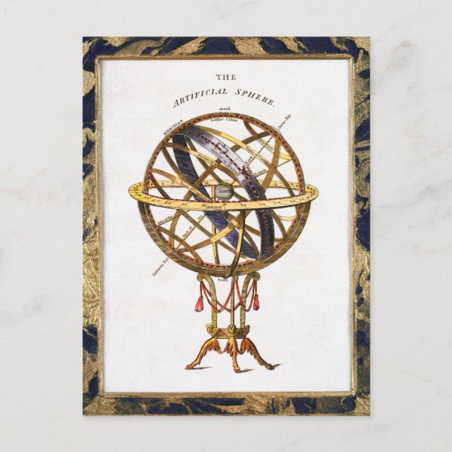 Vintage Astronomy, Artificial or Armillary Sphere Postcard (Front)