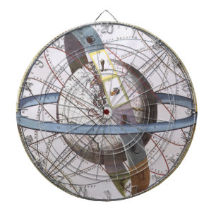 Vintage Astronomy, Celestial by Andreas Cellarius Dartboard With Darts