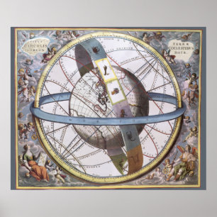 Vintage Astronomy, Celestial by Andreas Cellarius Poster