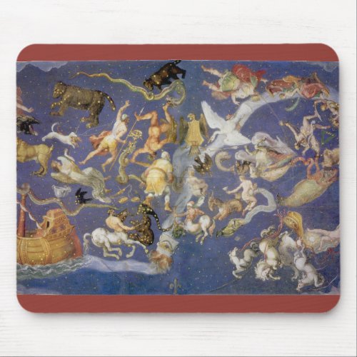 Vintage Astronomy Celestial Constellations Fresco Mouse Pad