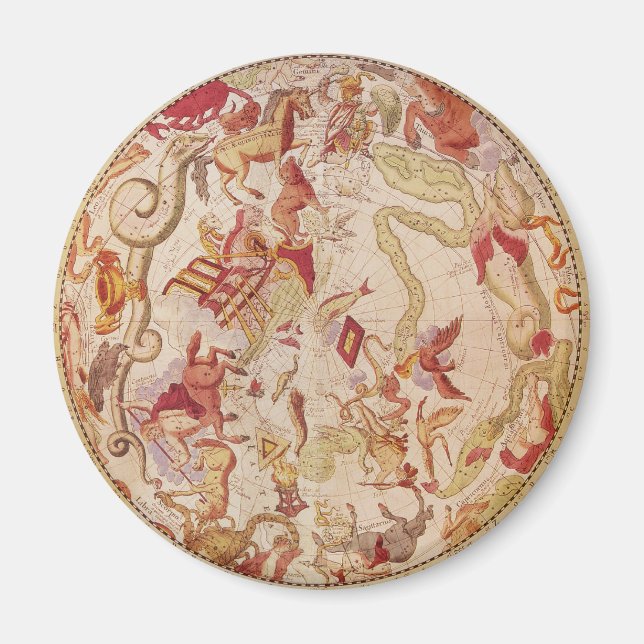 Vintage Astronomy, Celestial Map by Carel Allard Magnet (Front)