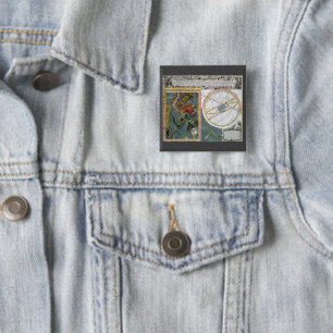 Vintage Astronomy, Comet Path by Matthaeus Seutter Pinback Button