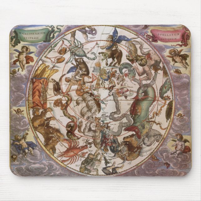 Vintage Astronomy, Constellations of Southern Sky Mouse Pad (Front)