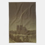 Vintage Astronomy, Donati Comet over Paris, 1858 Kitchen Towel