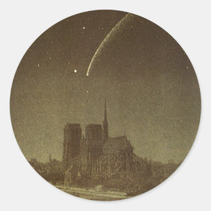 Vintage Astronomy, Donati Comet over Paris in 1858 Classic Round Sticker