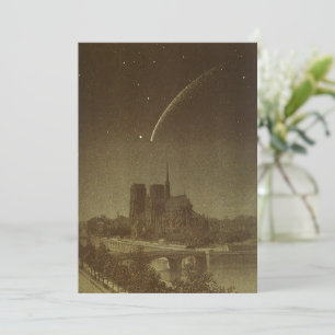 Vintage Astronomy, Donati Comet over Paris in 1858 Invitation