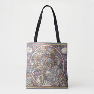Vintage Astronomy, Map of Christian Constellations Tote Bag