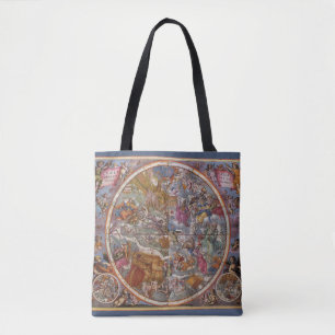 Vintage Astronomy, Map of Christian Constellations Tote Bag