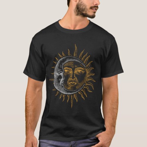 Vintage Astronomy Stars Sun Moon Planets Astronaut T_Shirt