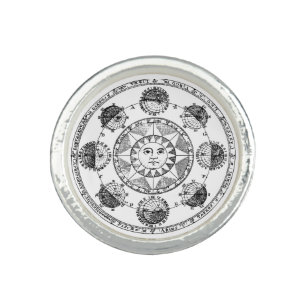 Vintage Astronomy Zodiac Wheel Ring