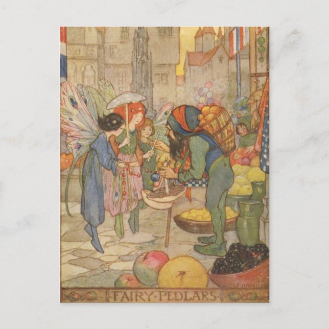 Vintage - At the Fairy Market, Postcard (Front)