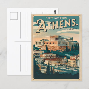 vintage Athens capital of Greece gifts Postcard