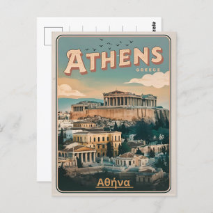 vintage Athens capital of Greece gifts Postcard