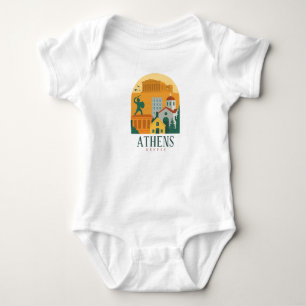 Vintage Athens Greece Parthenon Baby Bodysuit