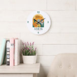 Vintage Athens Greece Parthenon City Travel Large Clock