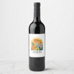 Vintage Athens Greece Parthenon Wine Label | Retro