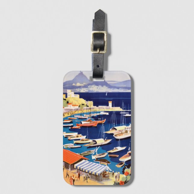Vintage Athens Greece Travel Luggage Tag (Front Vertical)