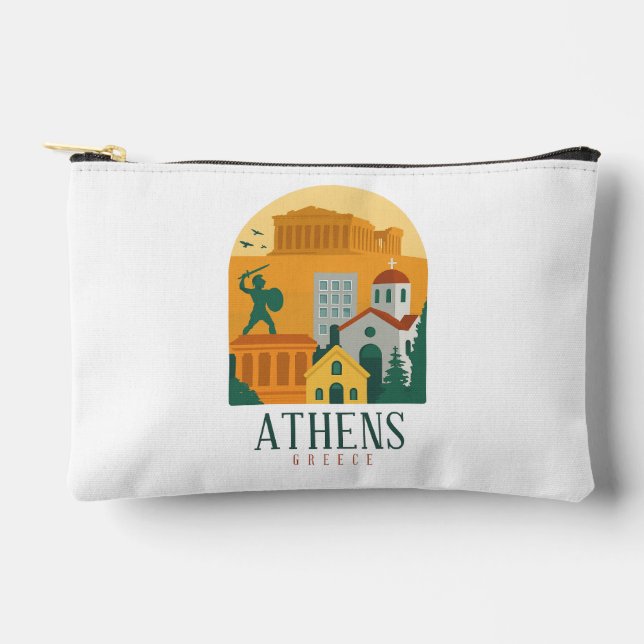 Vintage Athens Greece Travel – Parthenon Accessory Pouch (Front)