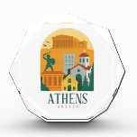 Vintage Athens Greece Travel – Parthenon Acrylic Award